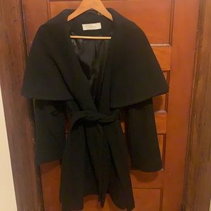 Tahari women’s black wool belted coat